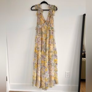Floral ruffle maxi